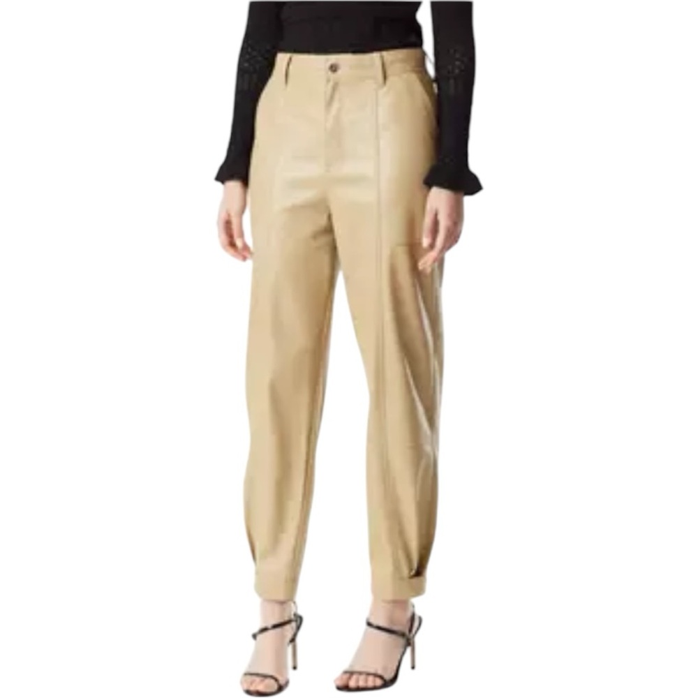 Sam Edelman Women’s Simona Polyurethane Tapered Faux Leather Pants Sz 8 - Picture 1 of 9